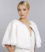 Ivory Faux Fur Cape SALE was 65